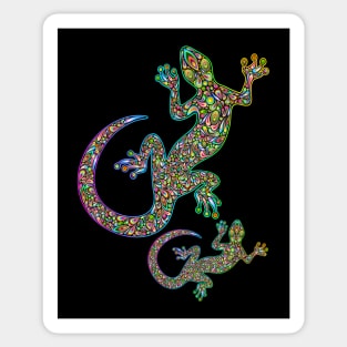 Gecko Lizard Psychedelic Art Sticker